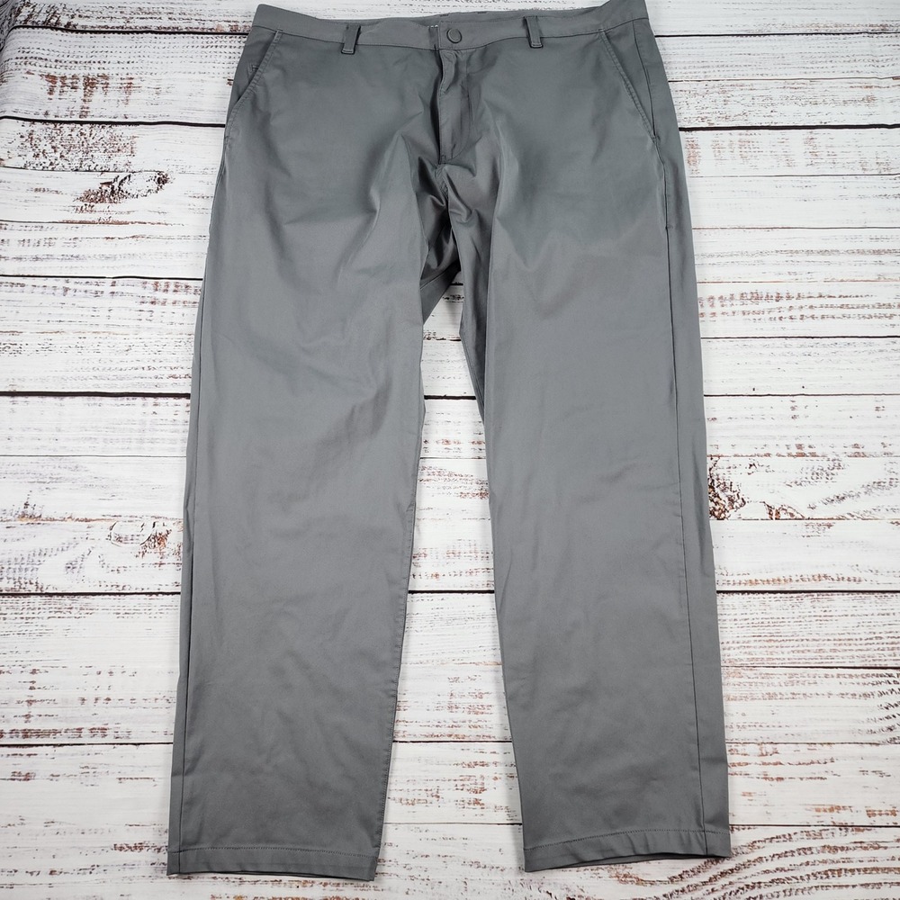 Rhone Commuter Classic Pants Mens Size 40 Gray Polyester Stretch Tech Chino